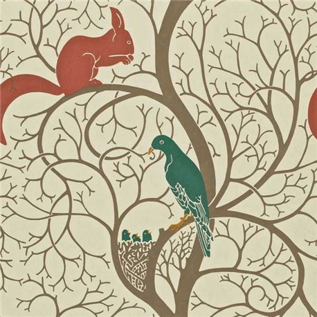 Squirrel and Dove Teal-Red DVIWSQ102 Squirrel and Dove Teal-Red DVIWSQ102