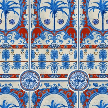 The Villa Mural Red WP20576 The Villa Mural Red WP20576
