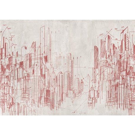 56622-3 GRATTACIELI-GREY-2-DECORO-SANGUIGNA 56622-3 GRATTACIELI-GREY-2-DECORO-SANGUIGNA