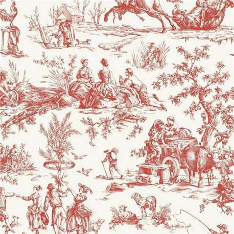 Bucolic Toile Coral A00035 Bucolic Toile Coral A00035