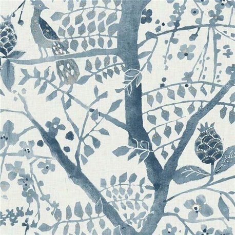 Peacock Block Print Navy BO6634 Peacock Block Print Navy BO6634