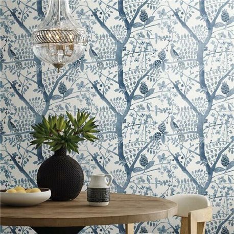 Peacock Block Print Navy BO6634