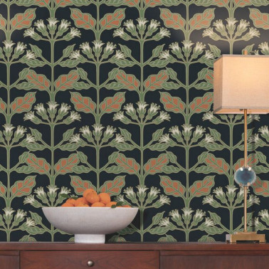 Tracery Blooms Black Multi...