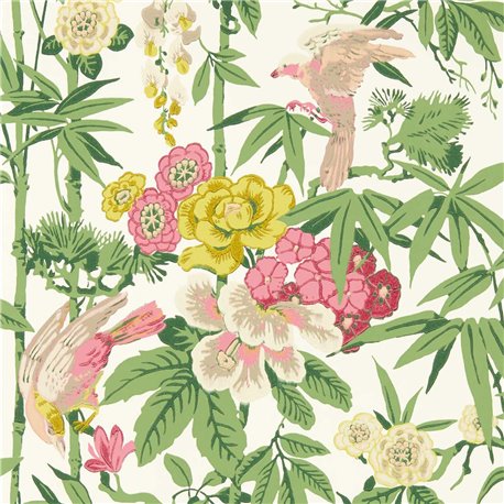Bamboo and Birds Scallion Green DWAW217130 Bamboo and Birds Scallion Green DWAW217130