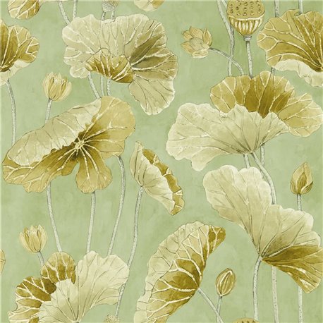 Lotus Leaf Oriental Green Olive DWAW217126 Lotus Leaf Oriental Green Olive DWAW217126