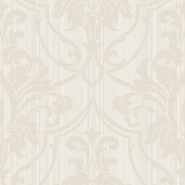 St Petersburg Damask Parchment On White 88-8036