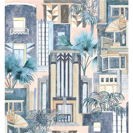 Downtown Deco Pastel Blue BMHD002-02C Downtown Deco Pastel Blue BMHD002-02C