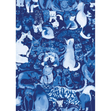 FELINE GROOVY CYANOTYPE