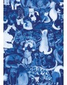 FELINE GROOVY CYANOTYPE