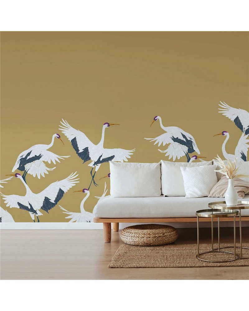BIRD WALLPAPER - STORK GOLD BIRD WALLPAPER - STORK GOLD