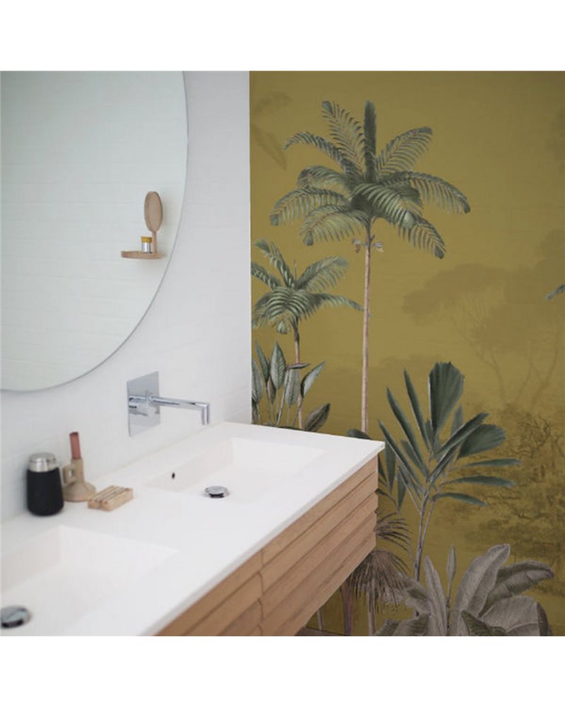 JUNGLE WALLPAPER - TROPICAL WILDERNESS - OCHRE JUNGLE WALLPAPER - TROPICAL WILDERNESS - OCHRE