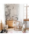 JUNGLE WALLPAPER - WILDLIFE'S PLAYGROUND - BLACK-WHITE