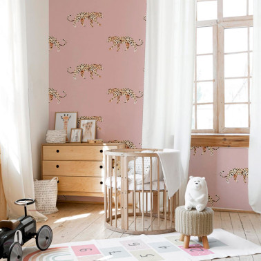 LEOPARD WALLPAPER - LEOPARD - DUSTY PINK