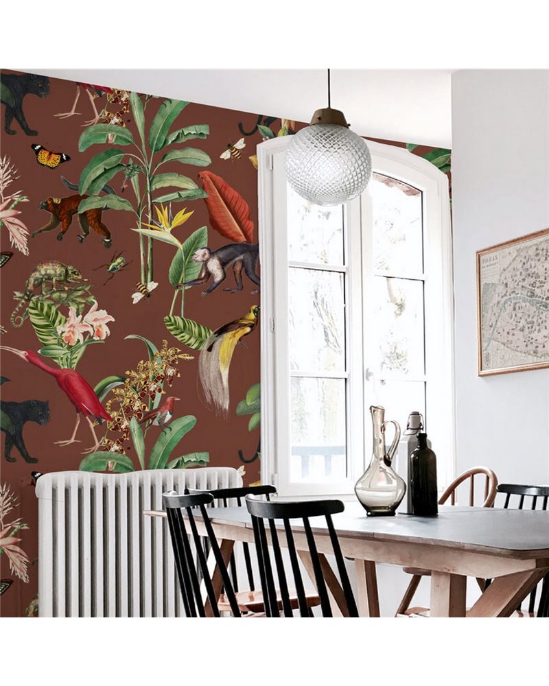 WALLPAPER - KINGDOM ANIMALIA - BURNT SIENNA WALLPAPER - KINGDOM ANIMALIA - BURNT SIENNA