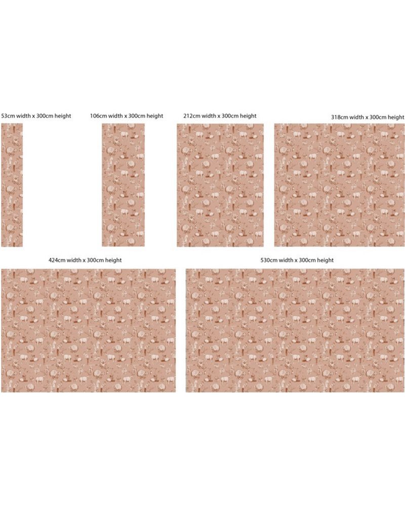 ANIMAL WALLPAPER - FOREST FRIENDS - NUDE-BURNT ORANGE