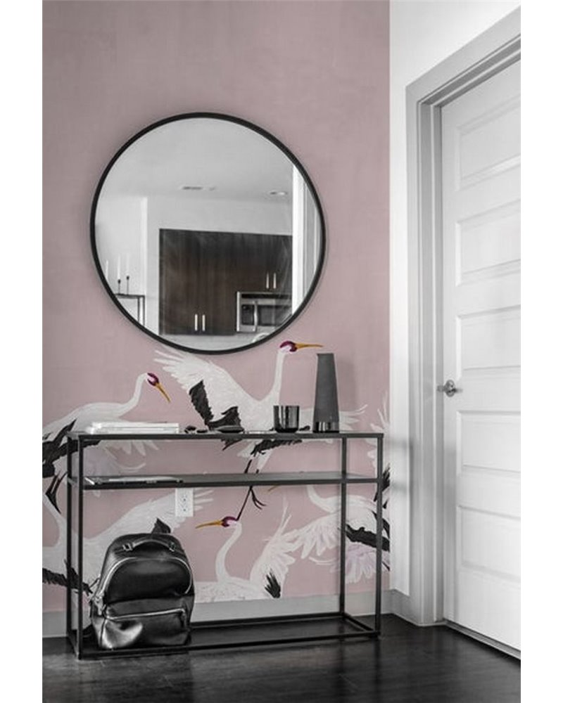 BIRD WALLPAPER - STORK PINK