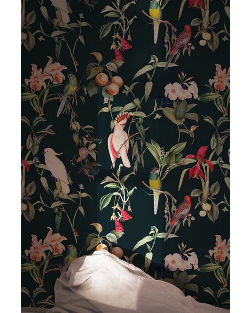 WALLPAPER - BIRDS OF PARADISE - DEEP TEAL