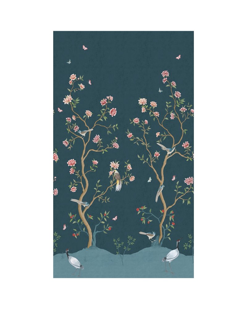 Chinoiserie Mural Blue 1911-3 Chinoiserie Mural Blue 1911-3