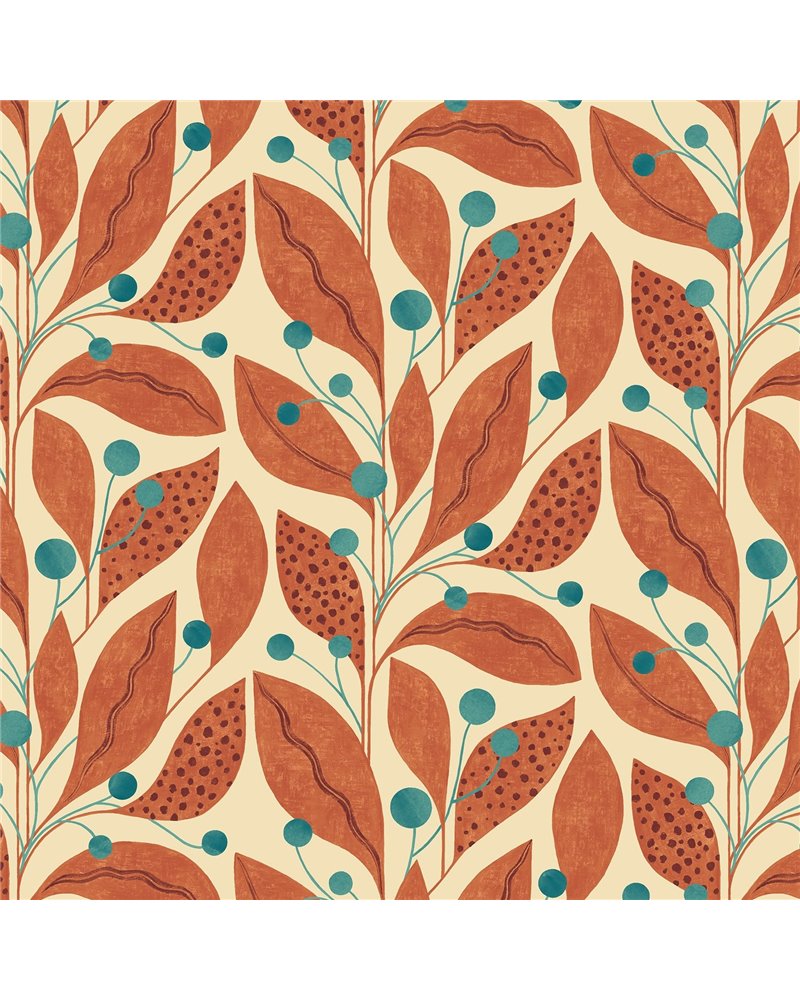 Berry Dot Rust & Teal GRA50134W Berry Dot Rust & Teal GRA50134W