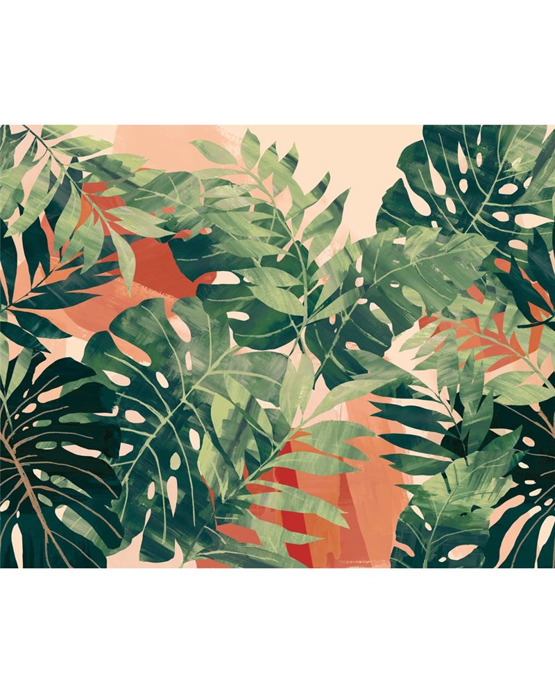 Textured Palm Olive & Rust ICN50119M Textured Palm Olive & Rust ICN50119M
