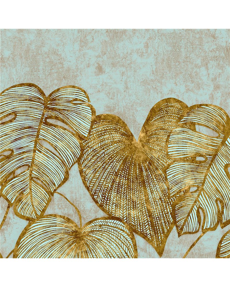 Monstera Twin Wall Teal Gold 26981 Monstera Twin Wall Teal Gold 26981