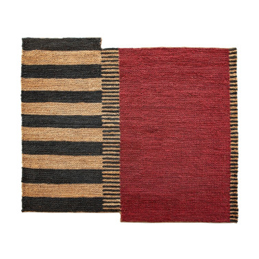 RUG 200X250 JUTE NATURAL/BLACK/RED REF.-82004-00