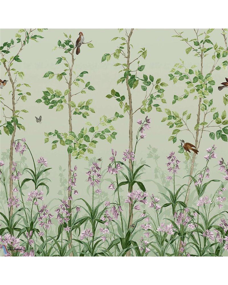 Bird and Bluebell Pea Green 0263BIPEAGR Bird and Bluebell Pea Green 0263BIPEAGR