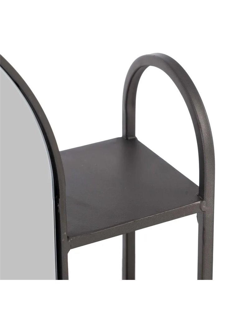 ESPEJO ESTANTE NEGRO METAL DECORACIÓN 51 X 14 X 80 CM R-603788