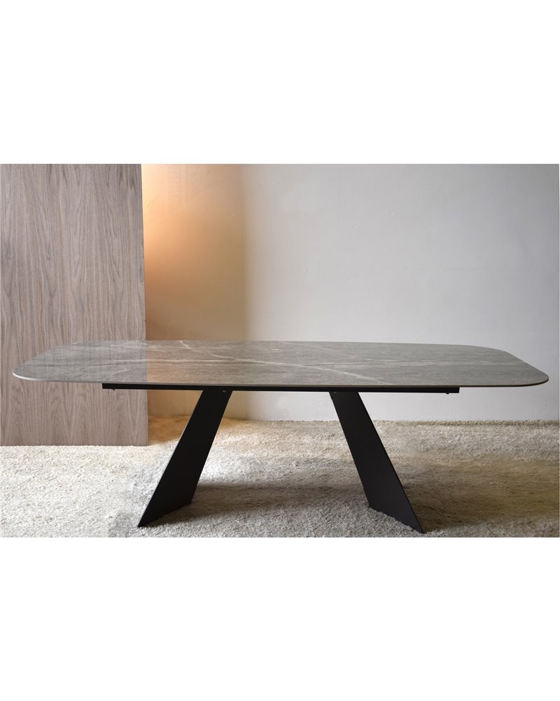 MESA COMEDOR CERAMICO GRIS BLANCO METAL REF. 34AC809 MESA COMEDOR CERAMICO GRIS BLANCO METAL REF. 34AC809