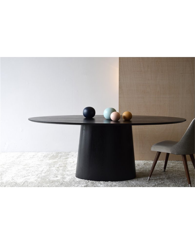 MESA COMEDOR OVAL FRESNO NEGRO MATE REF. 34AC606N MESA COMEDOR OVAL FRESNO NEGRO MATE REF. 34AC606N