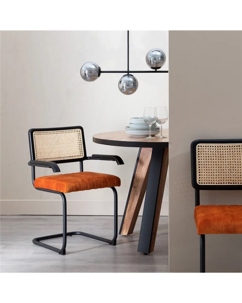 SILLA CALABAZA MADERA / METAL SALÓN 63 X 54 X 84 CM REF.607038