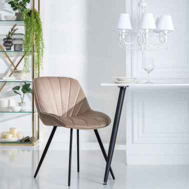 TAUPE VELVET LOUNGE CHAIR...