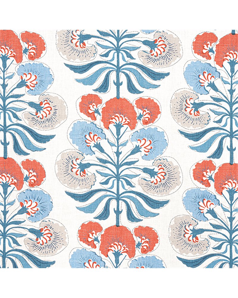 Tybee Tree French Blue and Coral F916213 Tybee Tree French Blue and Coral F916213