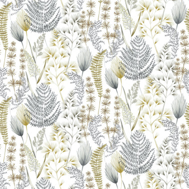 Summer Ferns Grey Mustard JRD50105W