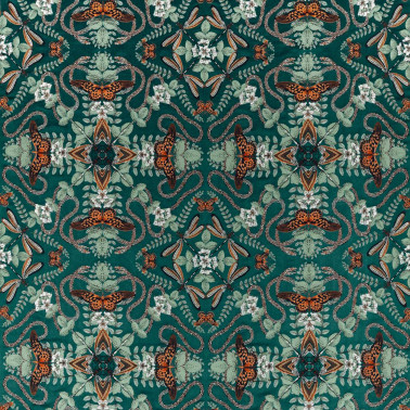 Emerald Forest Teal Jacquard F1581-04