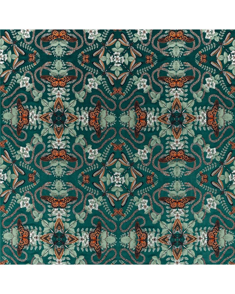Emerald Forest Teal Jacquard F1581-04 Emerald Forest Teal Jacquard F1581-04