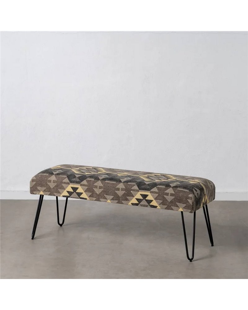 BANQUETA NEGRO-TAUPE TEJIDO-METAL 120 X 41,50 X 48 CMB REF.607867 BANQUETA NEGRO-TAUPE TEJIDO-METAL 120 X 41,50 X 48 CMB REF.607867