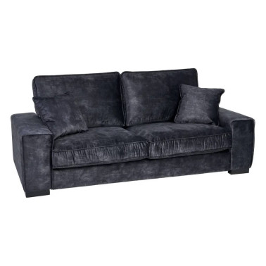 SOFÁ 3 PLAZAS GRIS OSCURO TEJIDO SALÓN 230 X 93 X 97 CM REF.605162