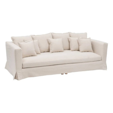 SOFÁ 4 PLAZAS BEIGE TEJIDO SALÓN 253 X 107 X 92 CM REF.608167