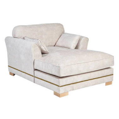 SOFÁ CHAISE LONGUE BEIGE TEJIDO SALÓN 114 X 155 X 92 CM REF.605173
