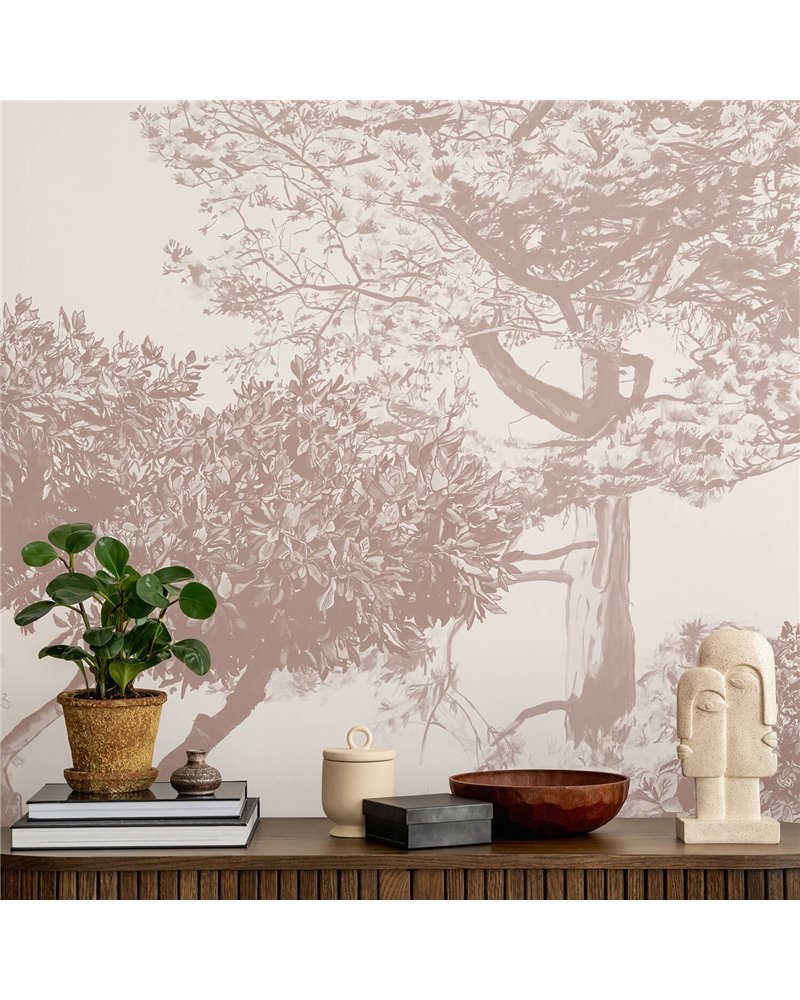 Classic Hua Trees Mural Wallpaper Brown