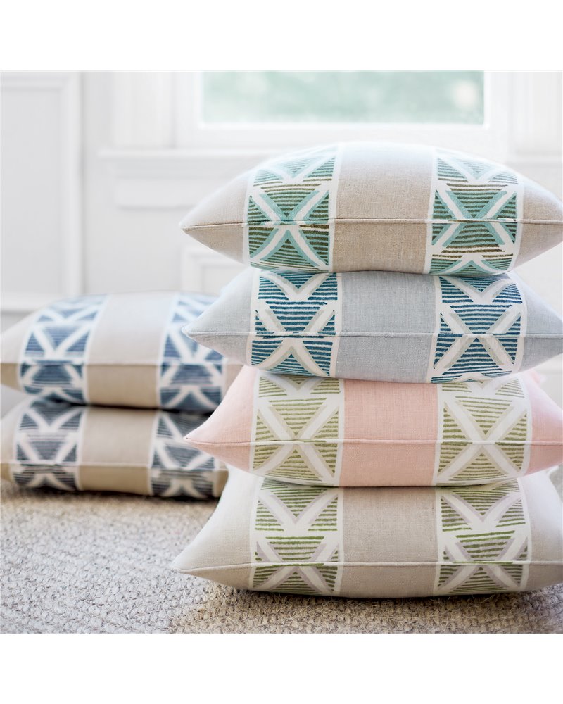 Burton Stripe Linen and Turquoise AF23121
