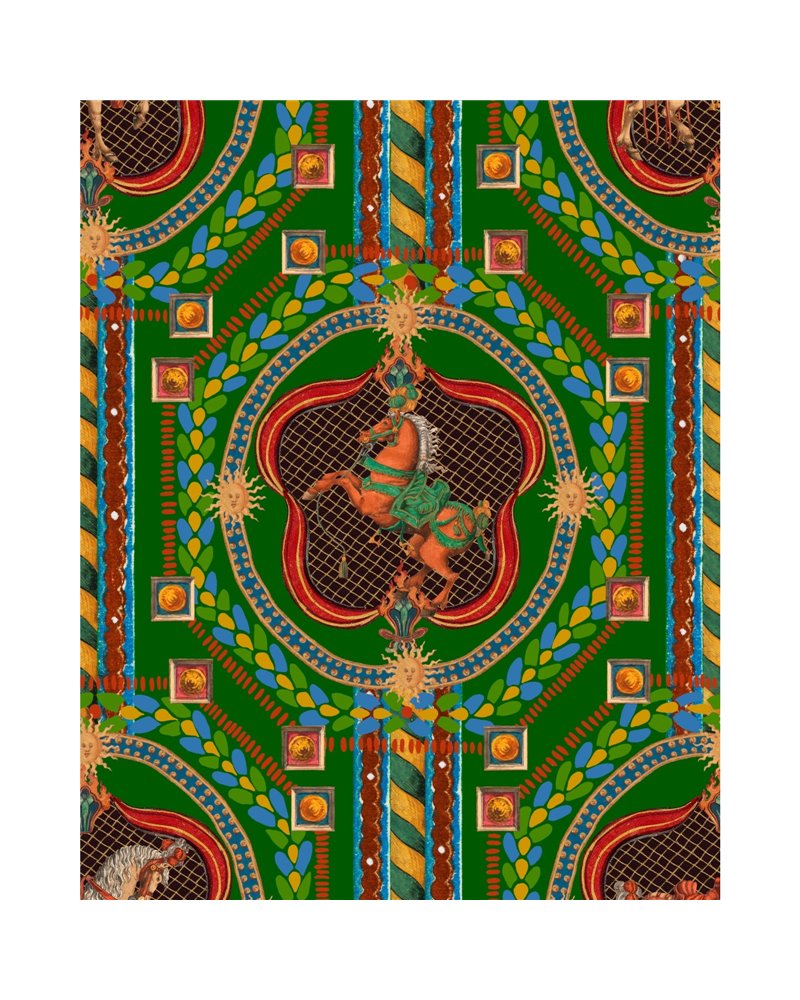 Venetian Ornament Green WP20768 Venetian Ornament Green WP20768