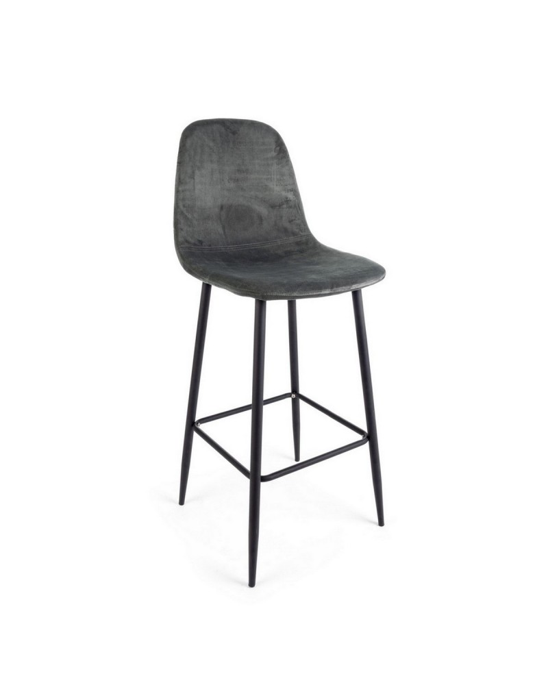 BAR STOOL IRELIA VELVET VELVET DARK GREY BAR STOOL IRELIA VELVET VELVET DARK GREY