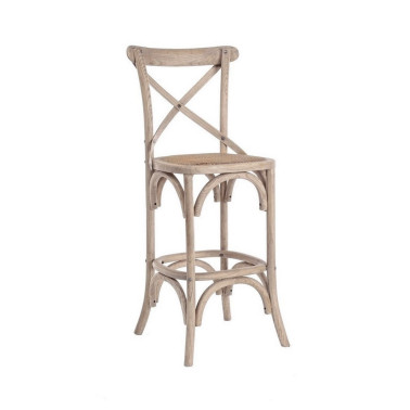 TABURETE BAR CROSS GRIS NATURAL