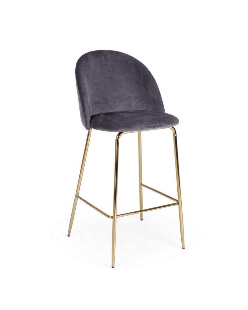 TABURETE BAR CARRY TERCIOPELO GRIS OSC TABURETE BAR CARRY TERCIOPELO GRIS OSC