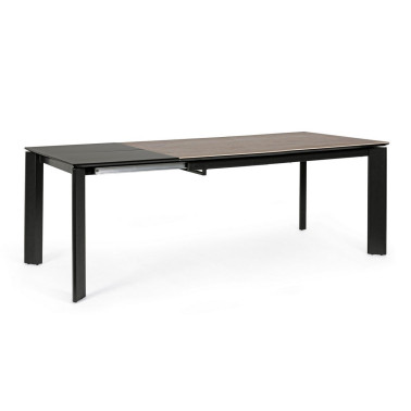 MESA EXT BRIVA GRIS-NEGRO 160-220X90