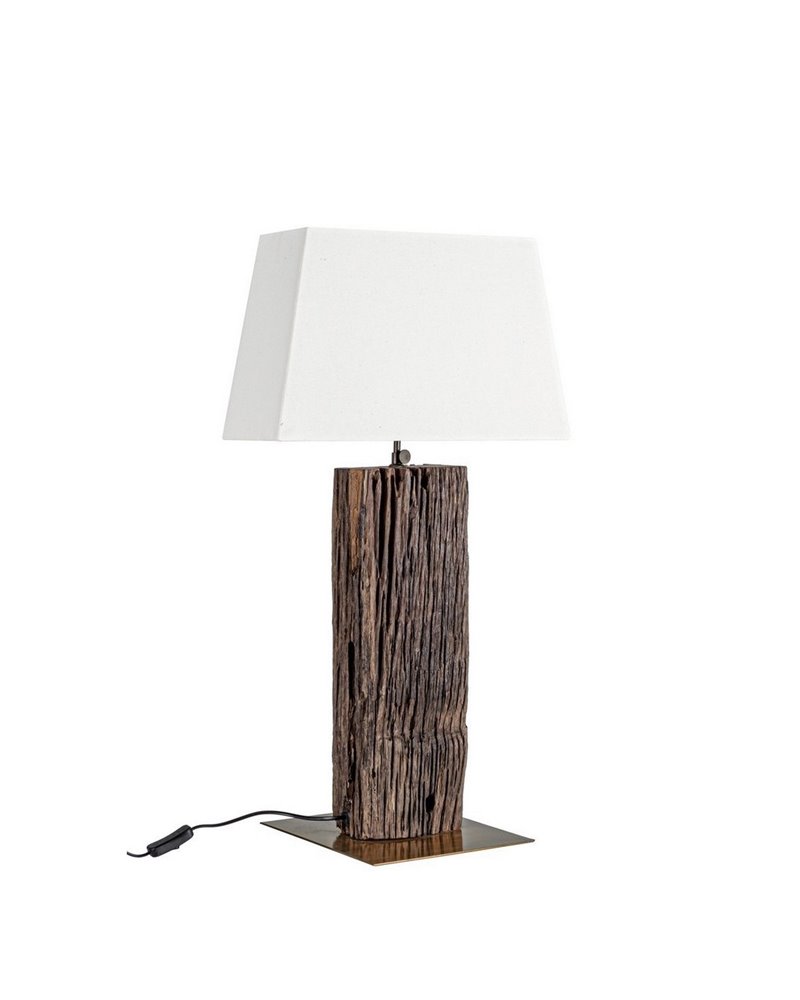 LAMPE À POSER HUGO LAITON-BLANC H LAMPE À POSER HUGO LAITON-BLANC H