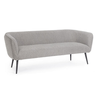 SOFÁ 3P AVRIL GRIS BUCLÉ