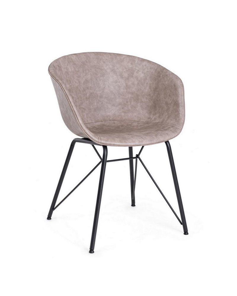 SILLA WARHOL PU BEIGE VINT. ESTRUCT. NEG SILLA WARHOL PU BEIGE VINT. ESTRUCT. NEG